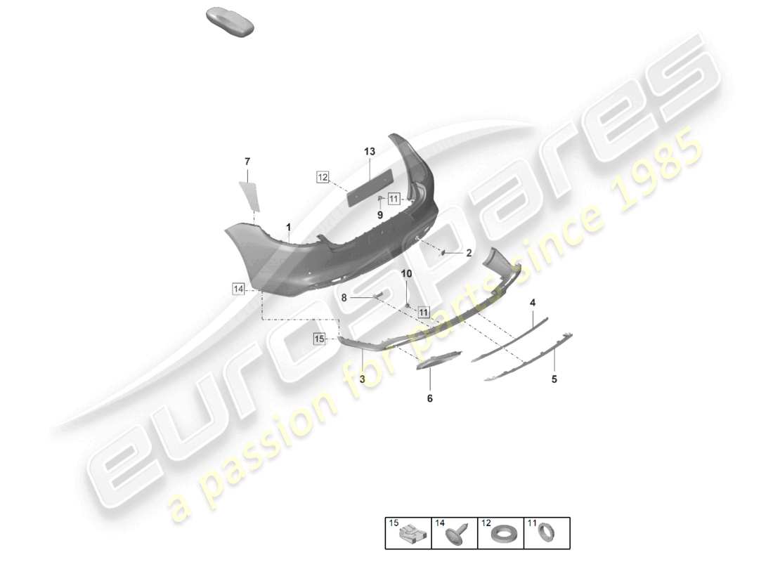 porsche 2024 (panamera 971-2) stoßfänger hinten sport design paket (carbon-version) ersatzteildiagramm