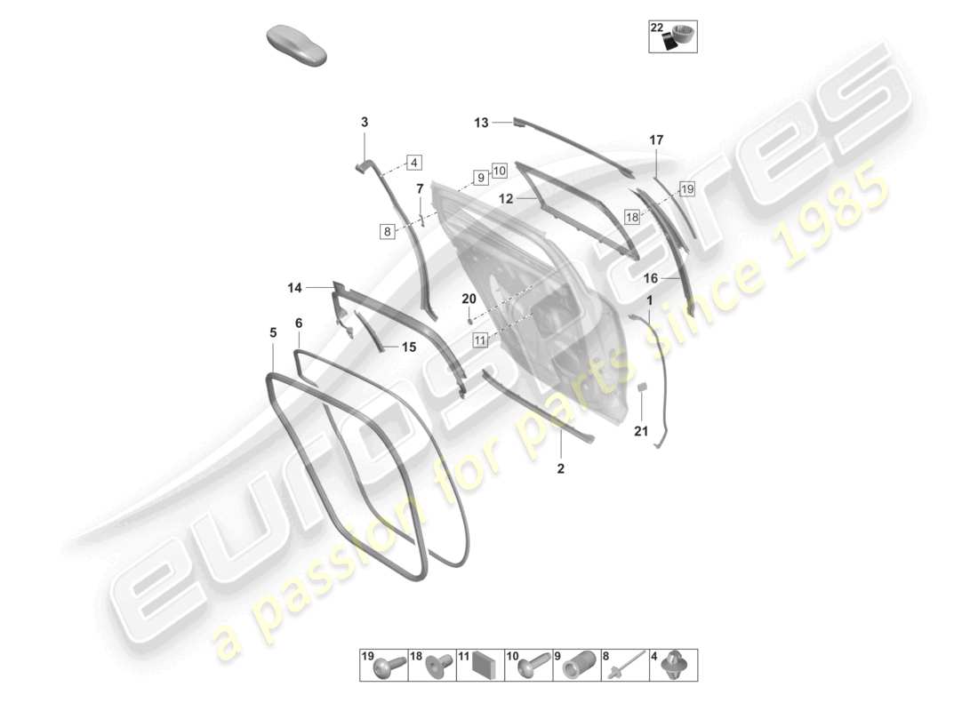 porsche 2023 (panamera 971-2) türen hinten dichtung fensterführung zubehör teilediagramm