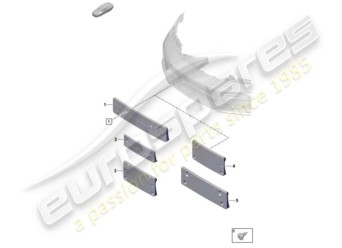 porsche 2026 (992-2 gt3) kennzeichenhalter ersatzteildiagramm