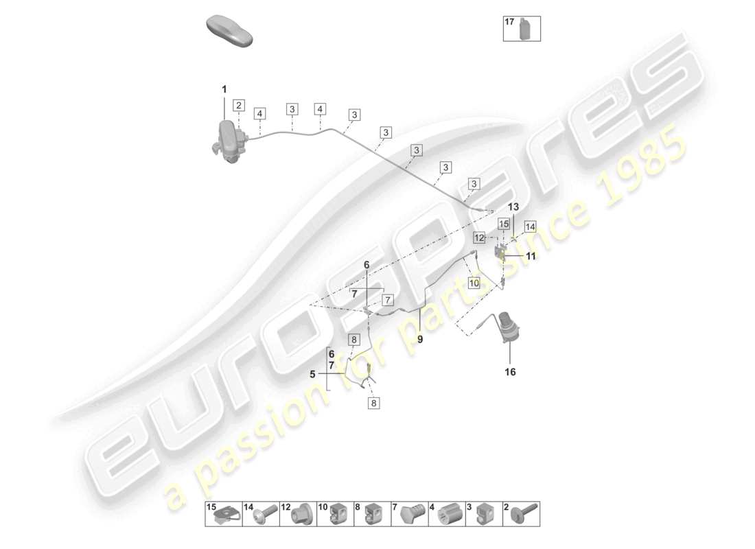 porsche 2020 (992-1 turbo / s) adaptive federung hydraulikleitung teilediagramm