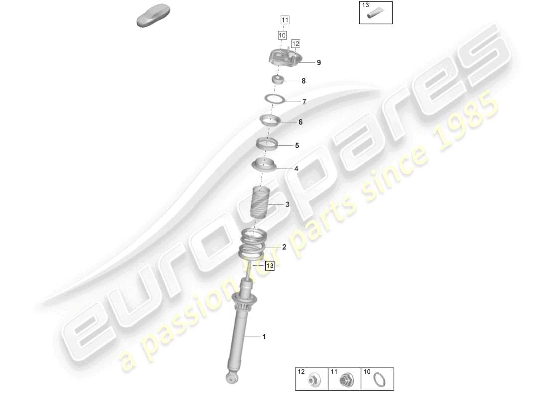 porsche 2026 (992-2 gt3/rs/st) aufhängung stoßdämpfer teilediagramm
