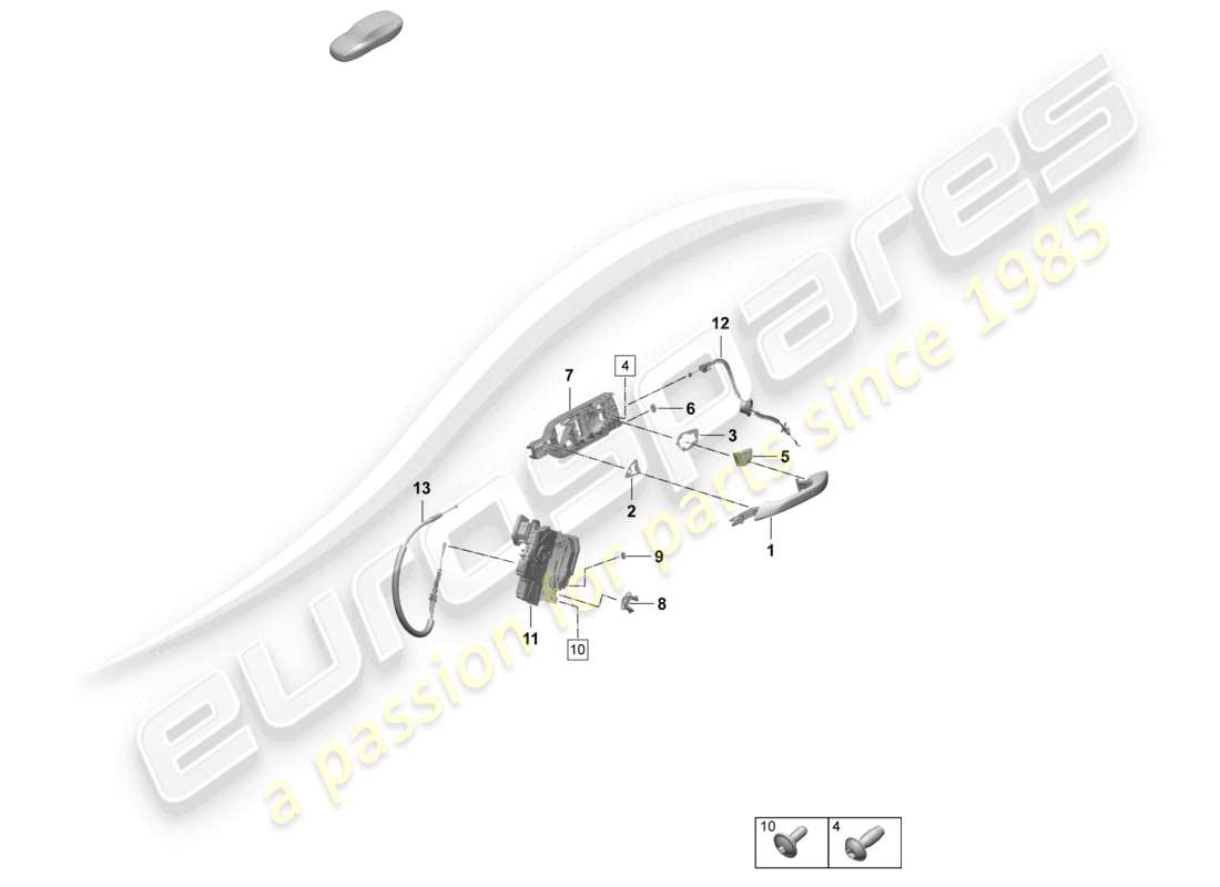 porsche 2024 (macan-e) türgriffe hinten türschloss zubehör teilediagramm