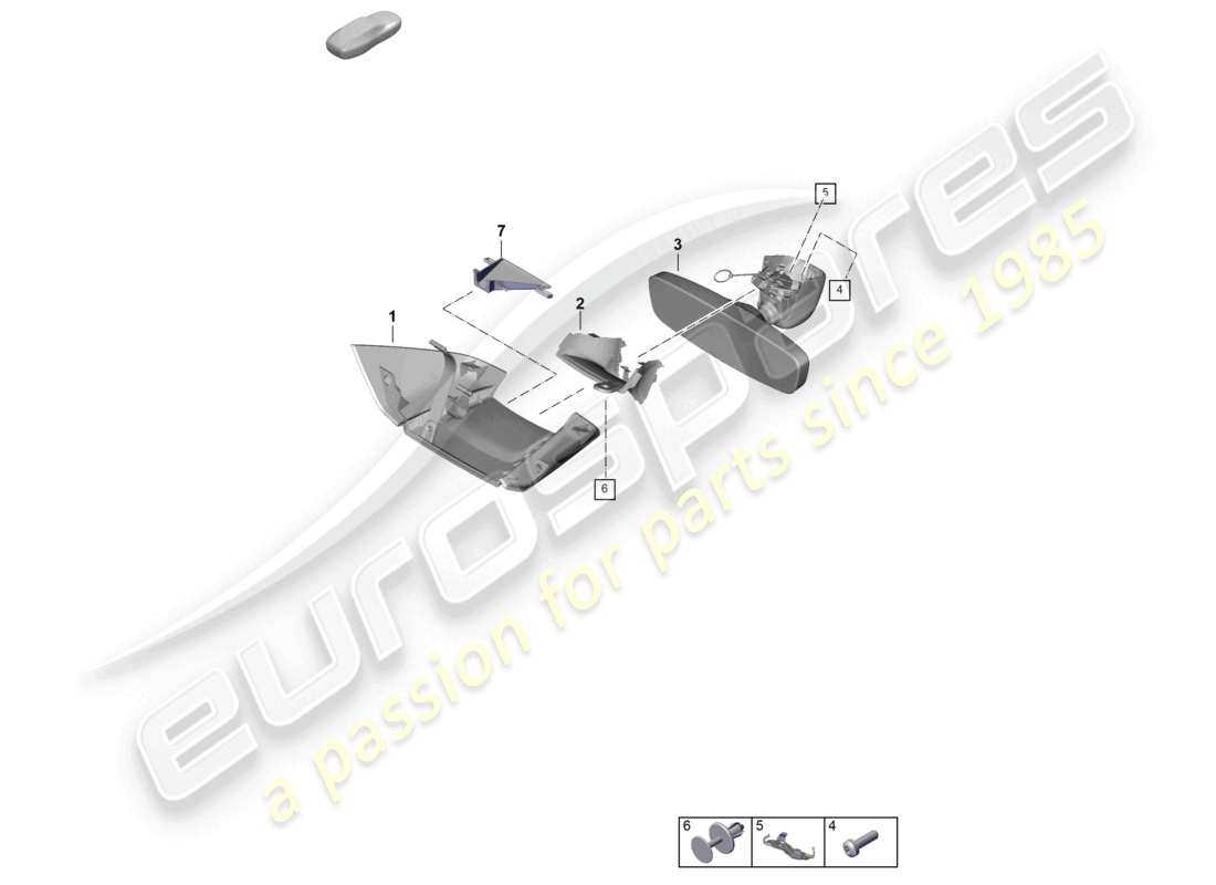 porsche 2026 (panamera 976) innenspiegel zubehör teilediagramm
