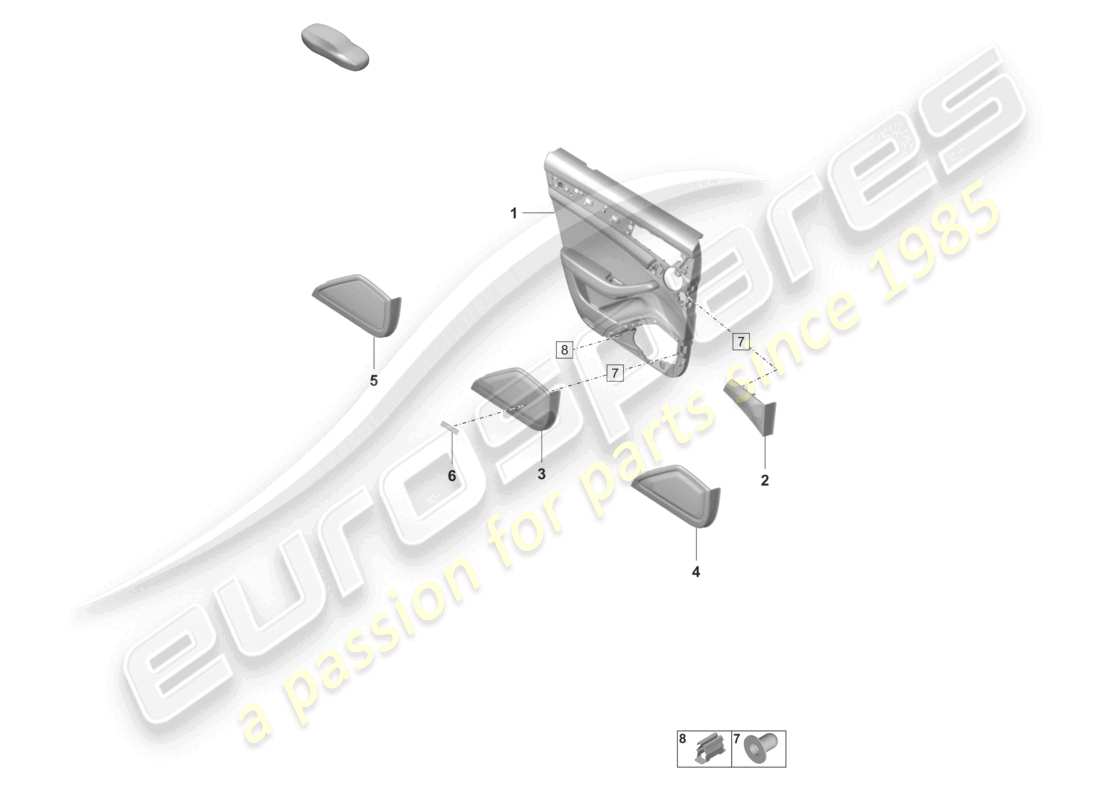 porsche 2023 (panamera 971-2) türverkleidungen hinten kunstleder zweifarbig ersatzteilzeichnung