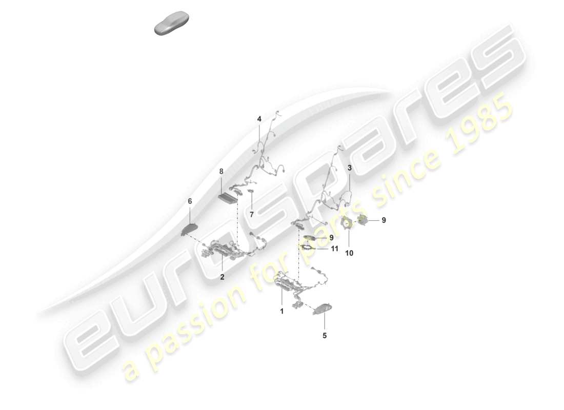 porsche 2022 (panamera 971-2) kabelbäume sitzlehne sportsitz teilediagramm