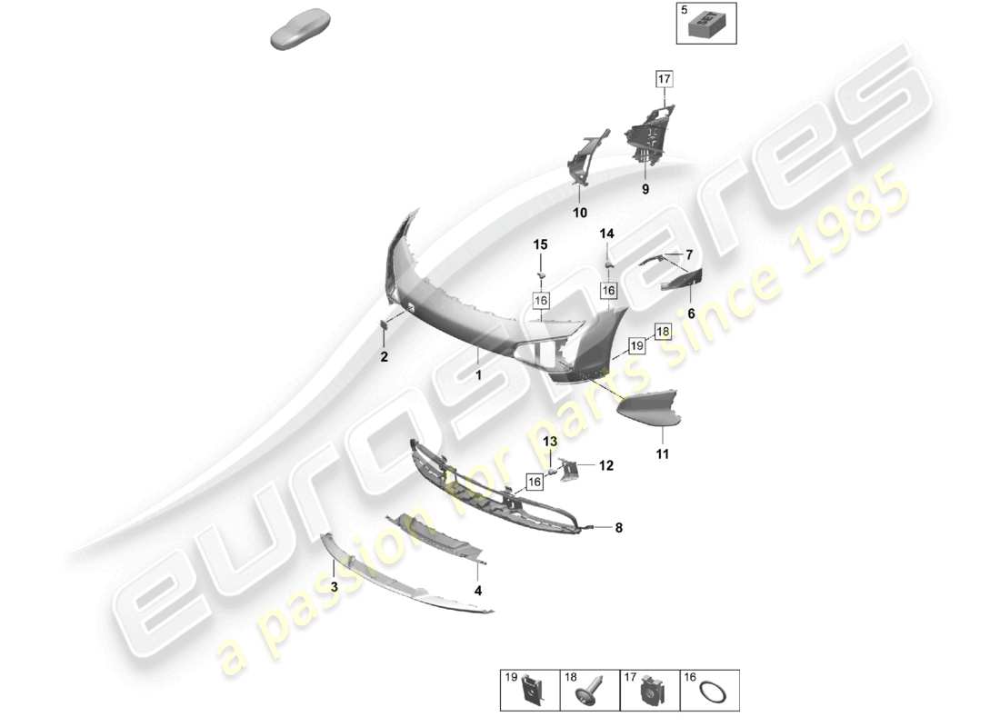 porsche 2026 (taycan 9j1-2) stoßfänger vorne taycan cross turismo turbo s offroad designpaket teilediagramm