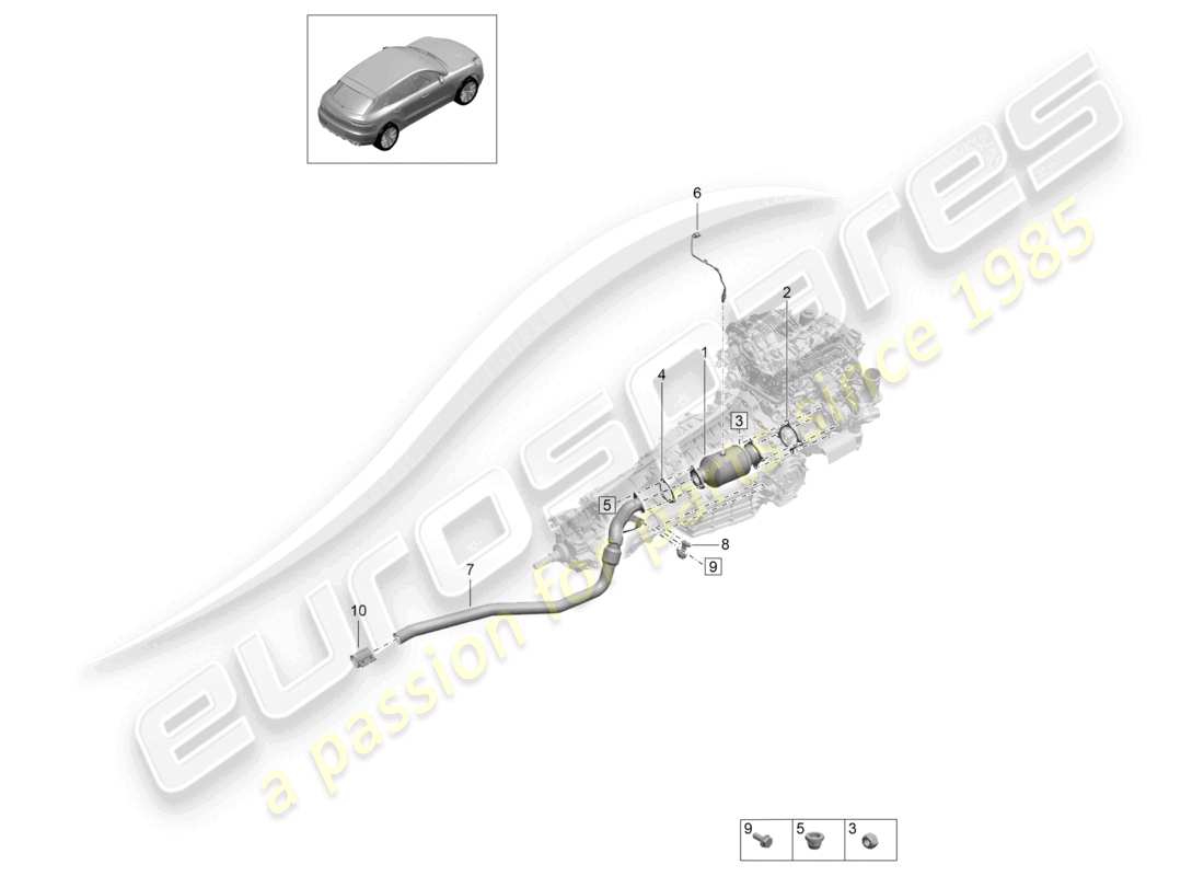 porsche 2021 (macan) katalysator lambdasonde teilediagramm