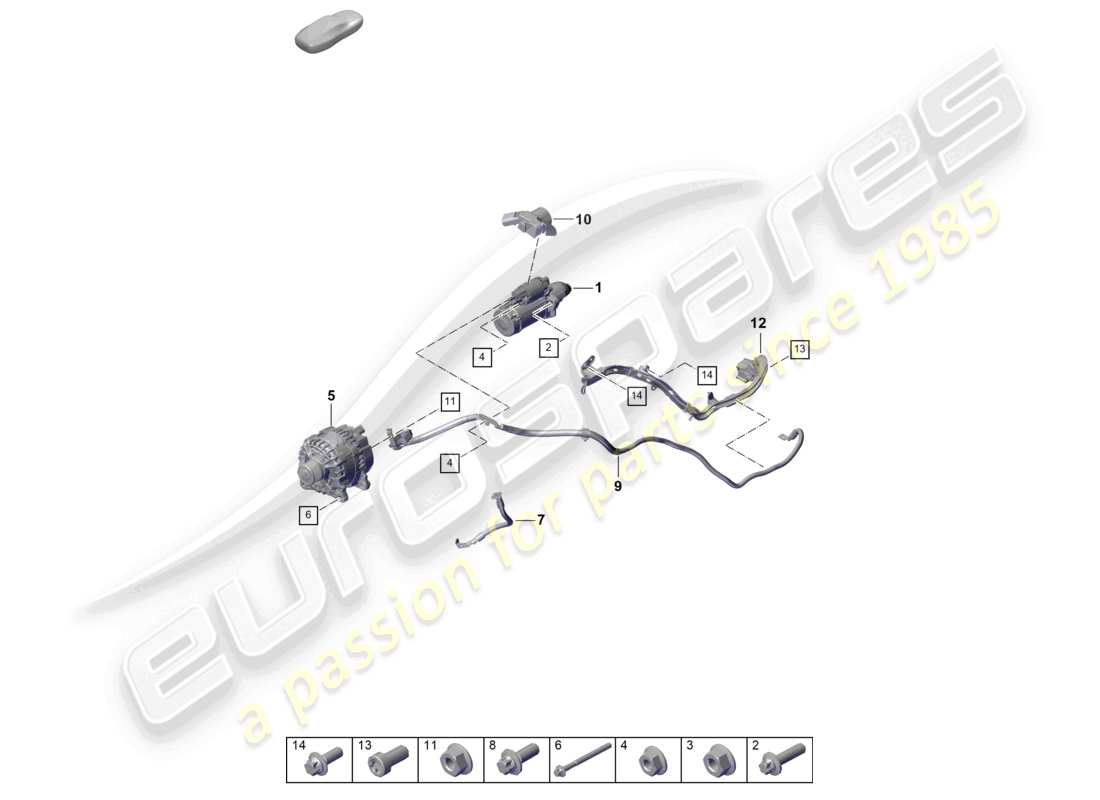 porsche 2024 (992-2) teilediagramm für anlasser-lichtmaschine