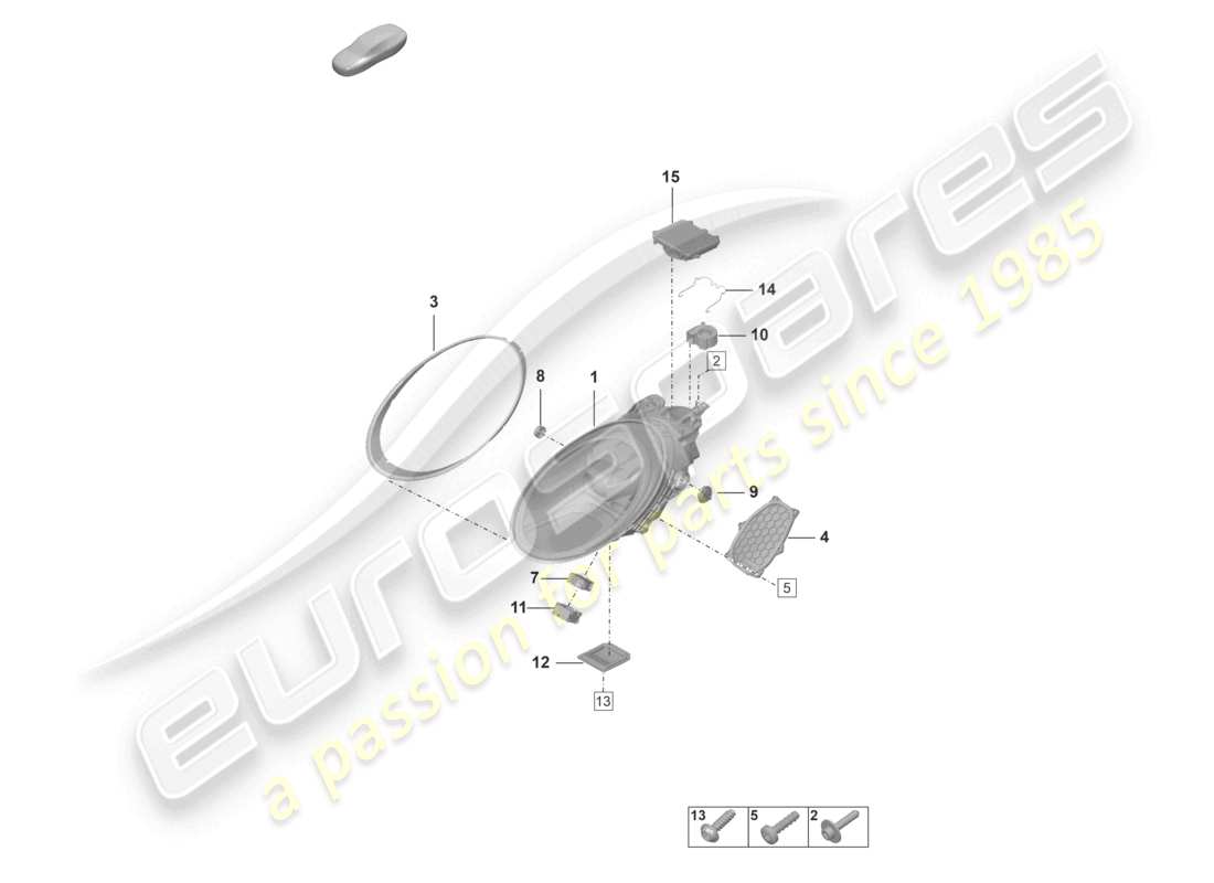 porsche 2023 (992-1 gt3/rs/st) led-scheinwerfer mit matrixstrahl ersatzteildiagramm