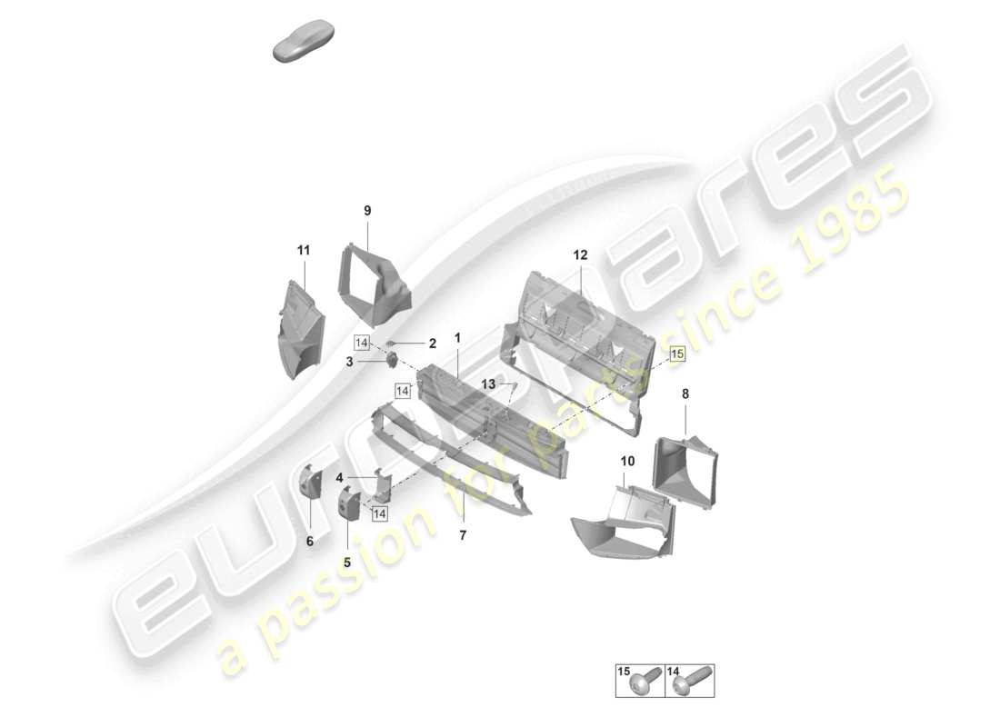 porsche 2024 (panamera 971-2) luftführung v6 und bremsscheibenpaket sport design paket teilediagramm