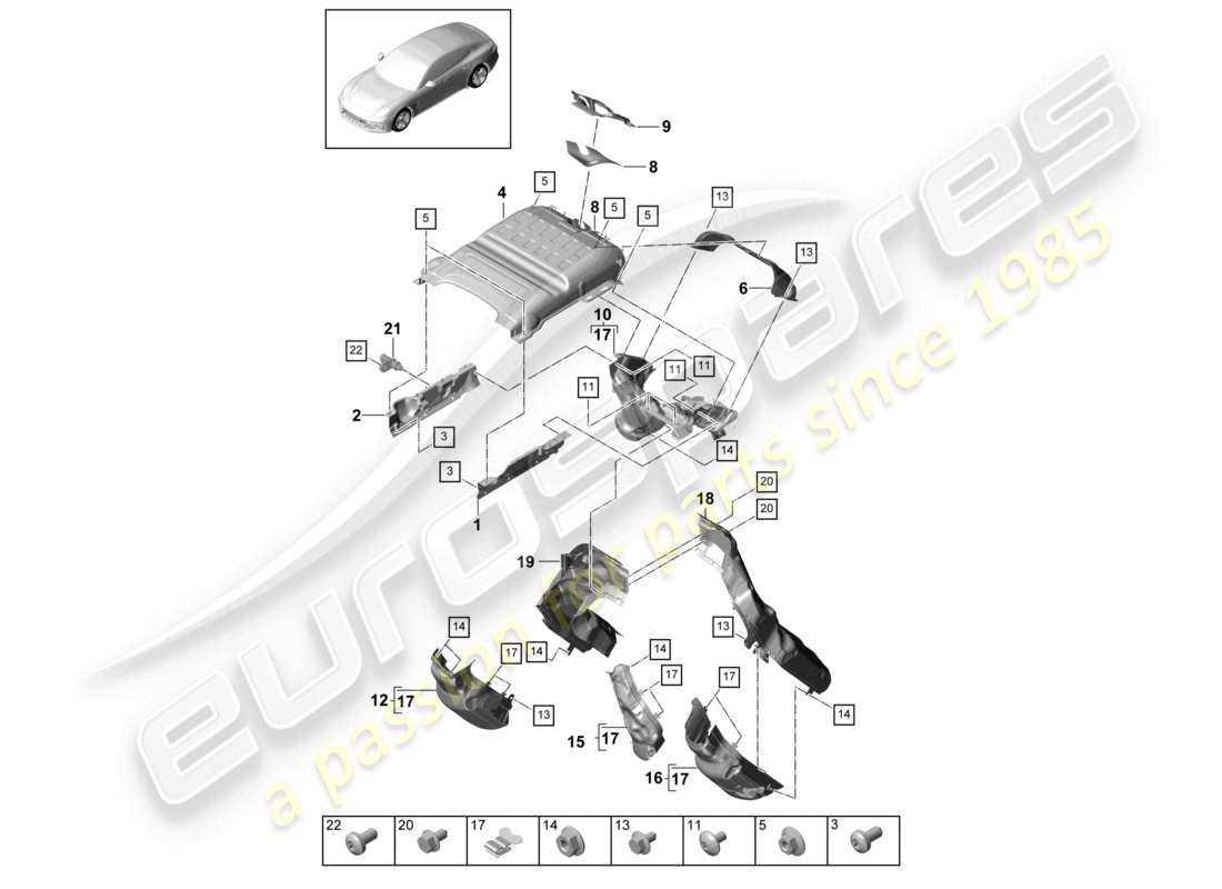 porsche 2021 (panamera 971-1) abgassystem wärmedämmung luftführungskanal fa. isolite ghj m cvd 002 301>> ersatzteilzeichnung