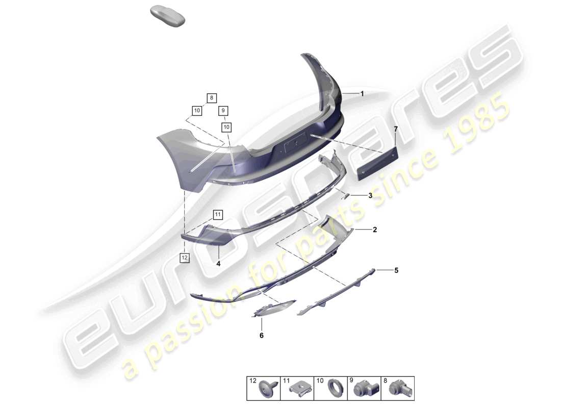 porsche 2026 (panamera 976) stoßstange hinten, ersatzteildiagramm