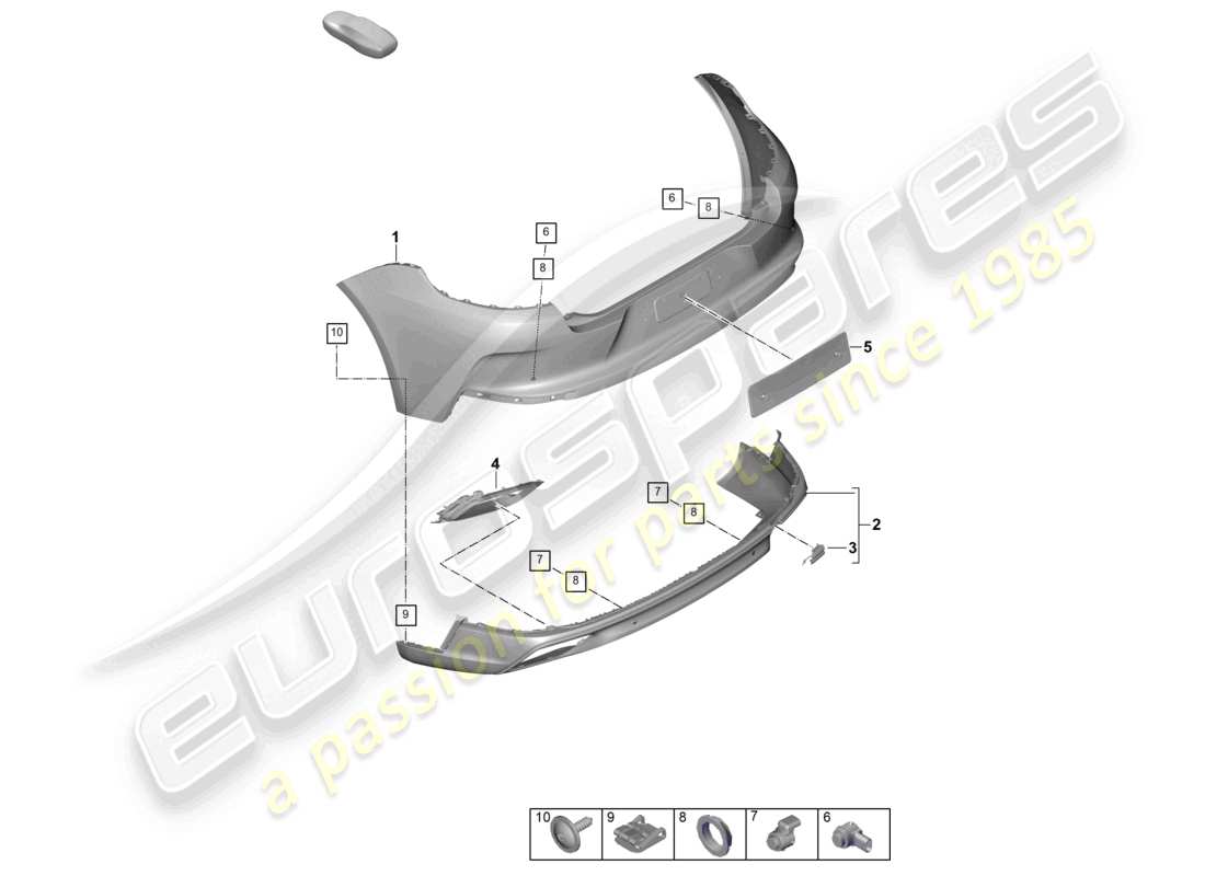 porsche 2026 (panamera 976) stoßstange hinten, ersatzteildiagramm
