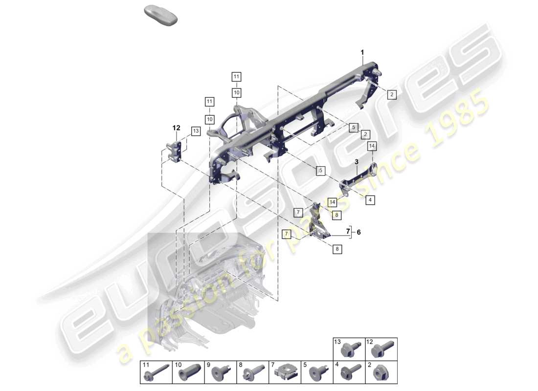 porsche 2025 (panamera 976) armaturenbretthalterung halterung für armaturenbrett ersatzteildiagramm