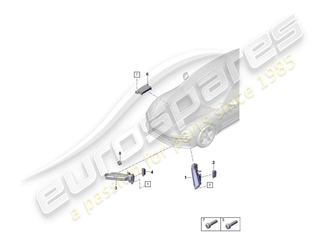 porsche 2025 (panamera 976) zusatzscheinwerfer ersatzteildiagramm