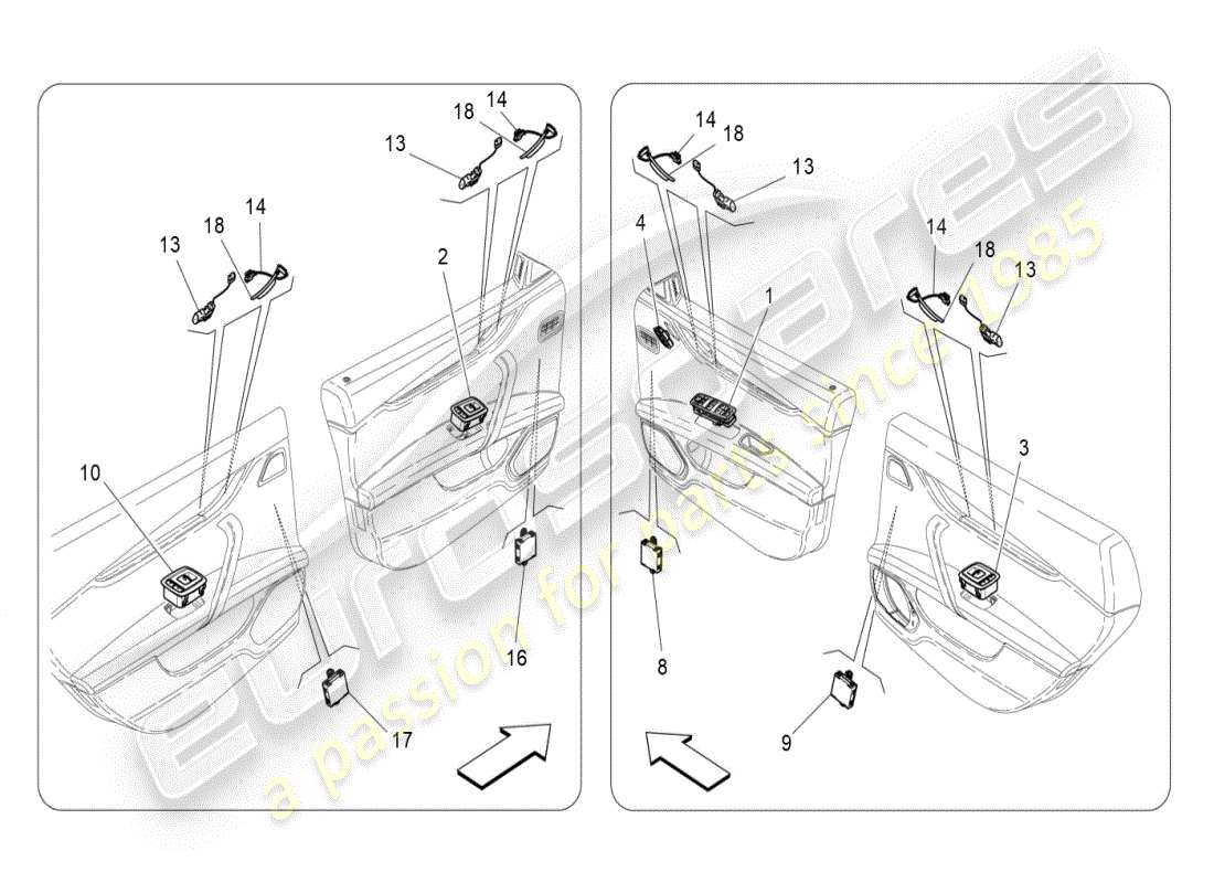maserati ghibli (2021) türgeräte ersatzteildiagramm