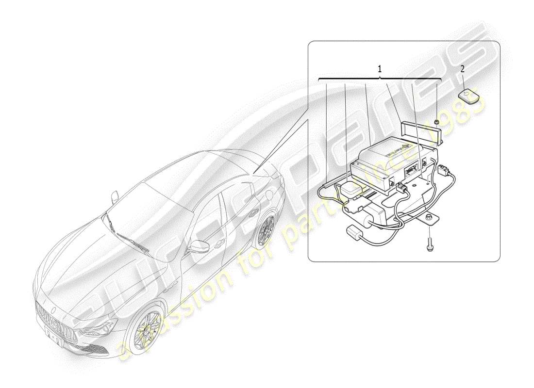 maserati ghibli (2019) alarm- und wegfahrsperrensystem teilediagramm