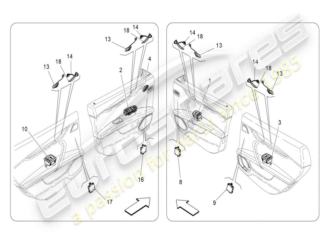maserati ghibli (2021) türgeräte ersatzteildiagramm
