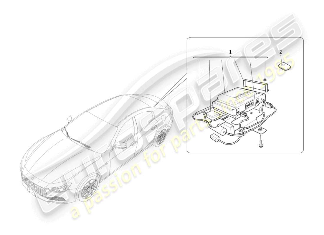 maserati ghibli (2018) alarm- und wegfahrsperrensystem teilediagramm
