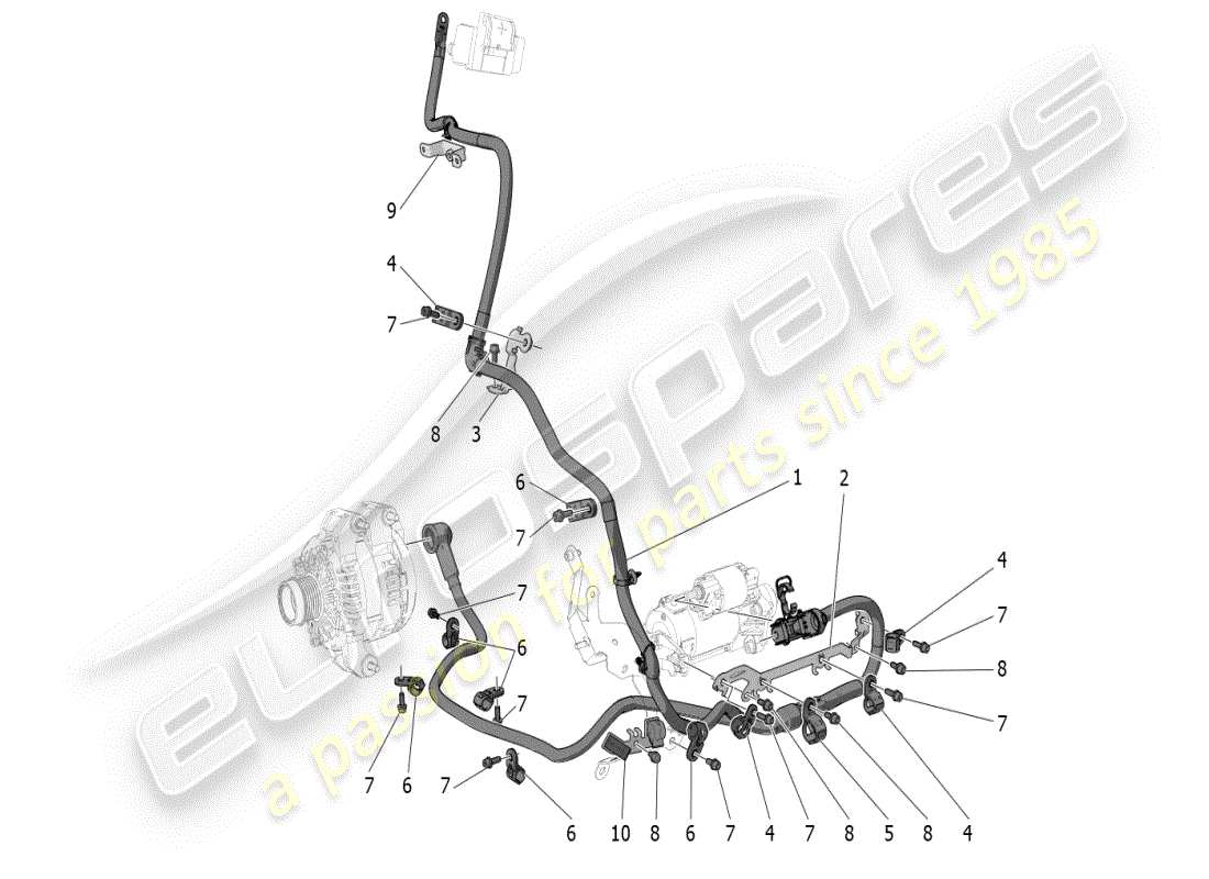 maserati mc20 (2024) hauptverkabelung teilediagramm