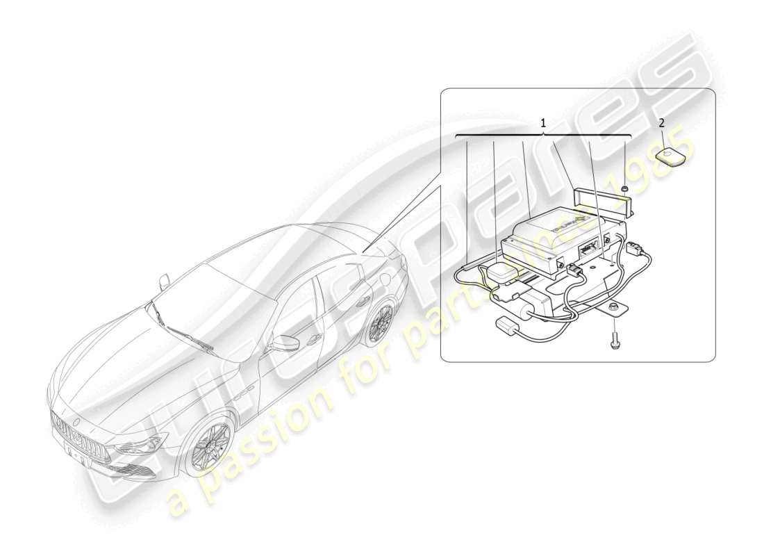 maserati ghibli (2016) alarm- und wegfahrsperrensystem teilediagramm