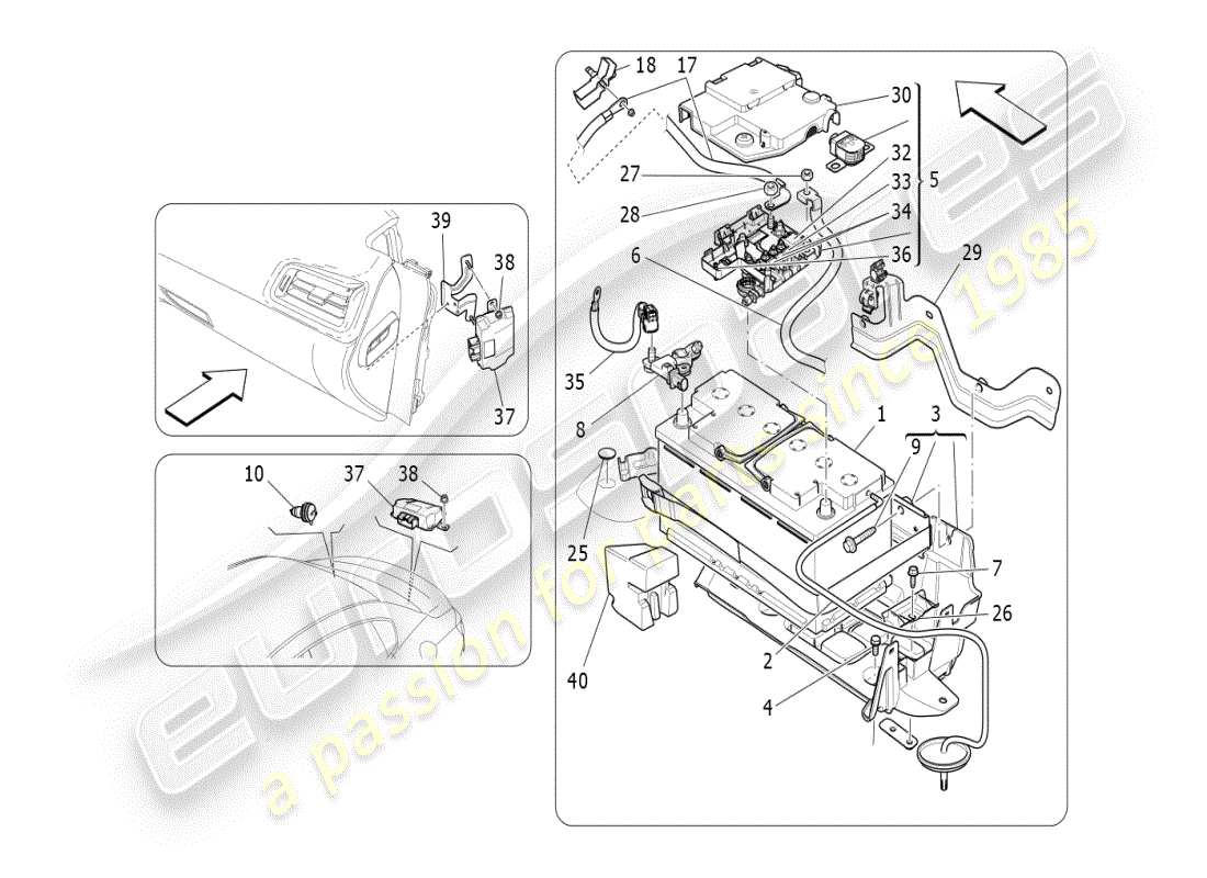 maserati ghibli (2021) energiegeneration und -speicherung teilediagramm