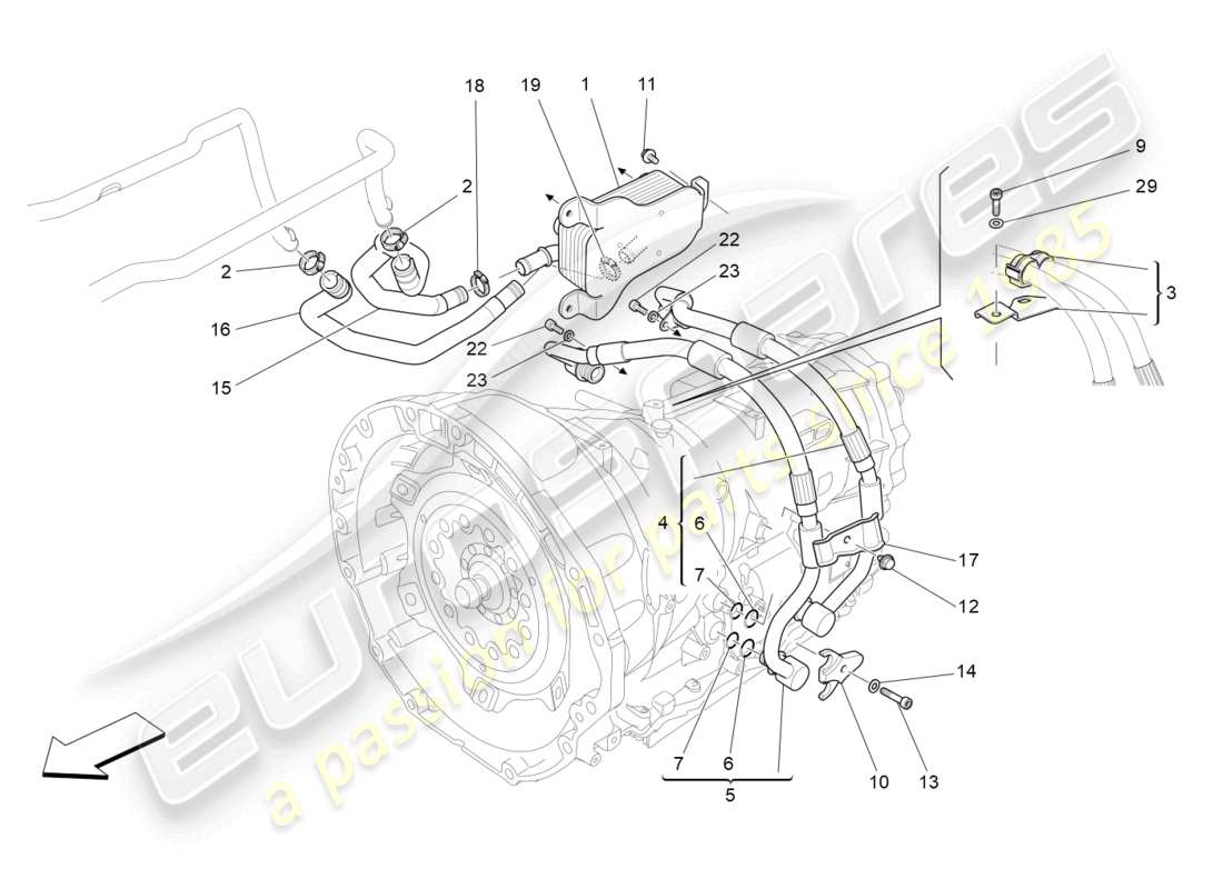 maserati levante zenga (2020) schmierung und getriebeölkühlung teilediagramm