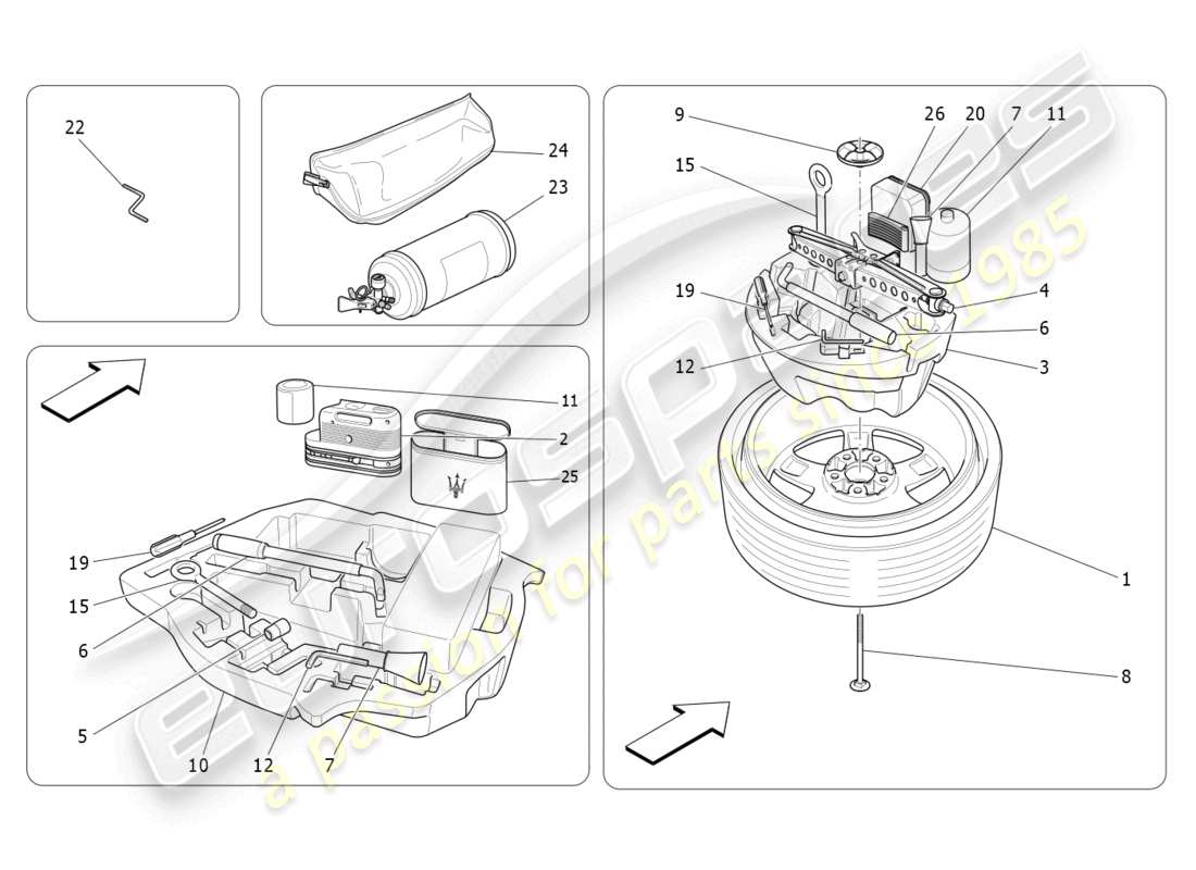 maserati ghibli fragment (2022) standard lieferbar teilediagramm