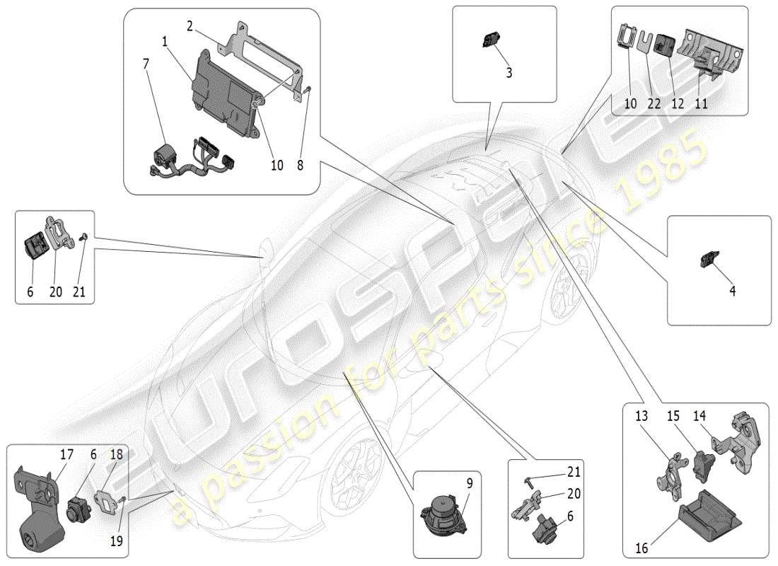 eine teilezeichnung aus dem maserati mc20 (2024) teilekatalog