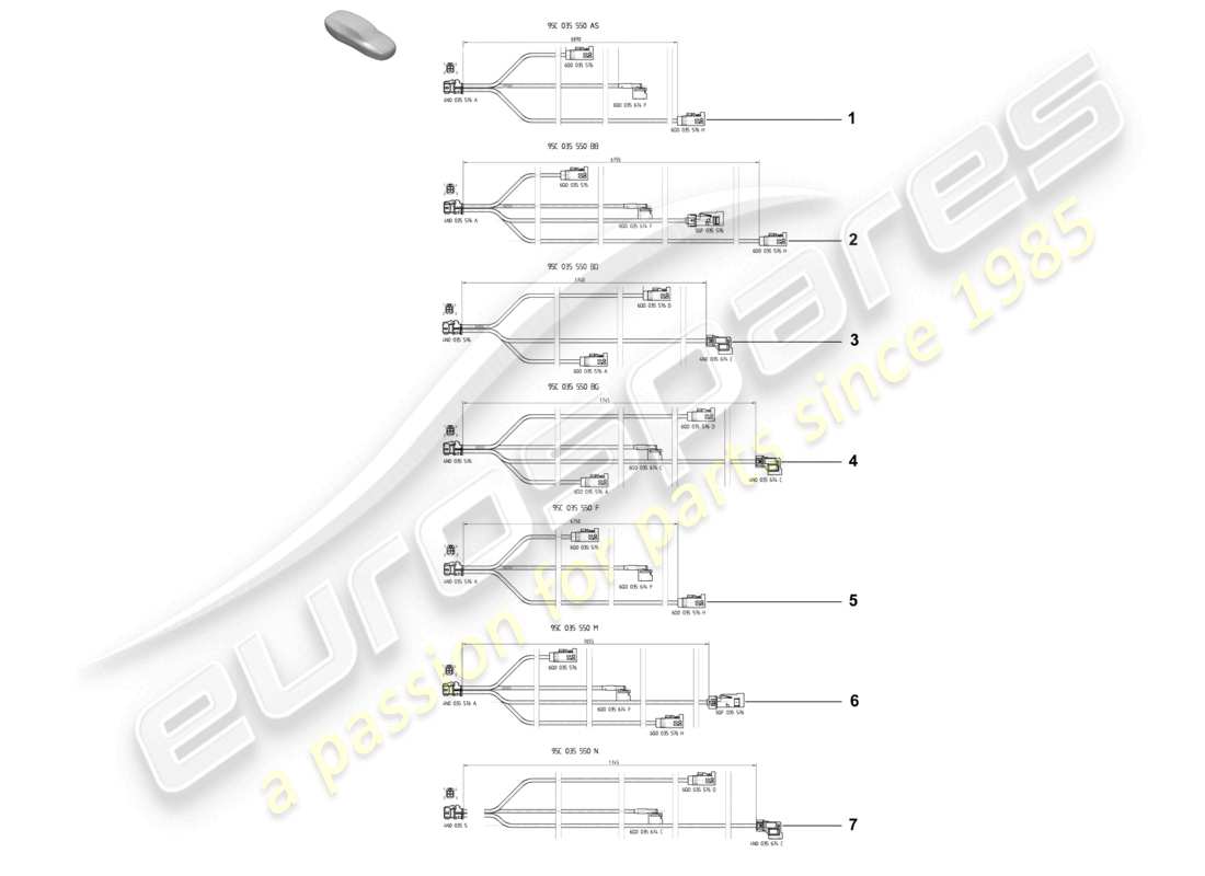 porsche 2025 (macan-e) antennenverbindungsleitung teilediagramm