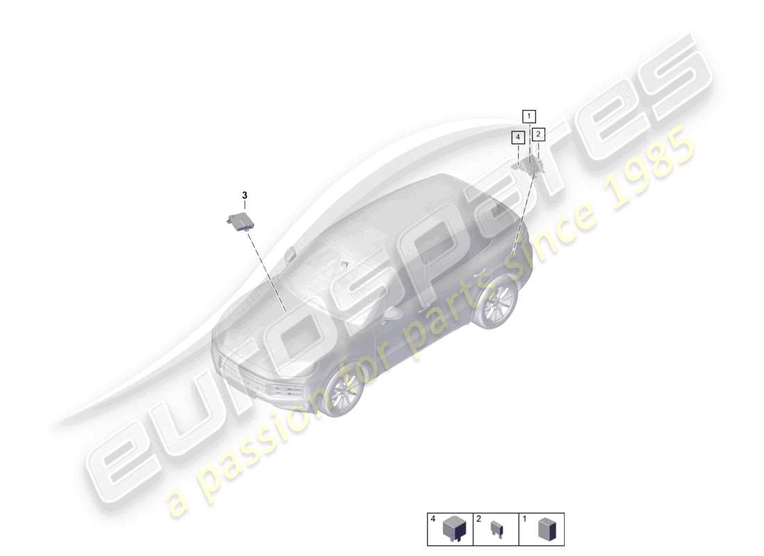 porsche 2025 (cayenne e3 pa) zentralelektrik-relaisplatte ersatzteildiagramm