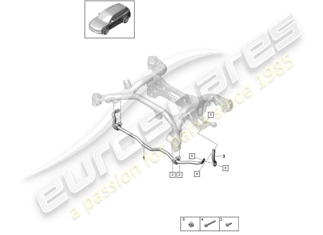 porsche 2022 (cayenne e3 9ya/9yb) stabilisator hinterachse teilediagramm