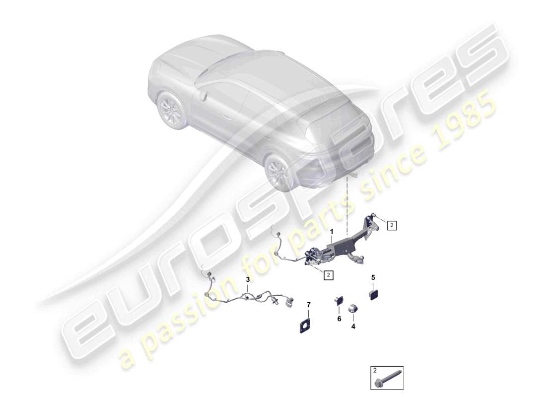 porsche 2025 (cayenne e3 pa) anhängerkupplung - ersatzteildiagramm