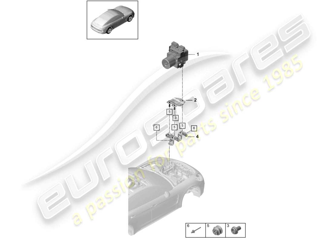 porsche 2021 (panamera 971-1) hydraulikaggregat antiblockiersystem -abs- ersatzteilliste
