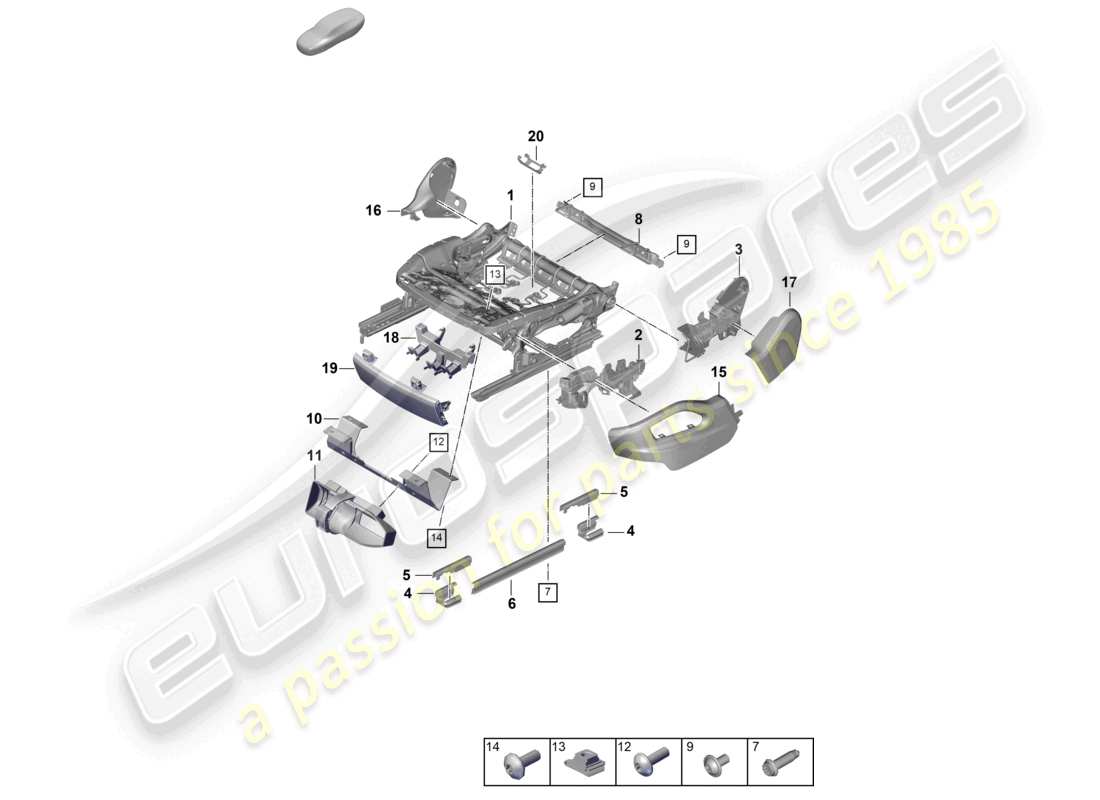 porsche 2025 (cayenne e3 pa) sitzrahmen komfortsitz teilediagramm