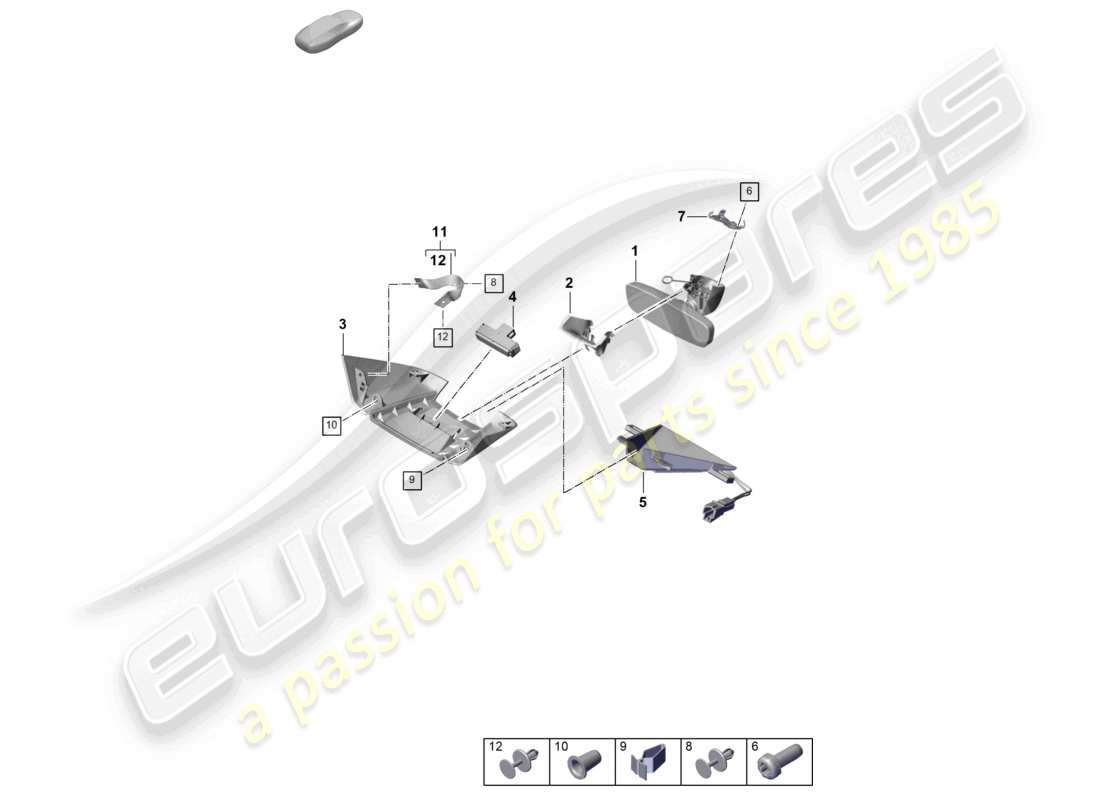 porsche 2025 (cayenne e3 pa) innenspiegel zubehör teilediagramm