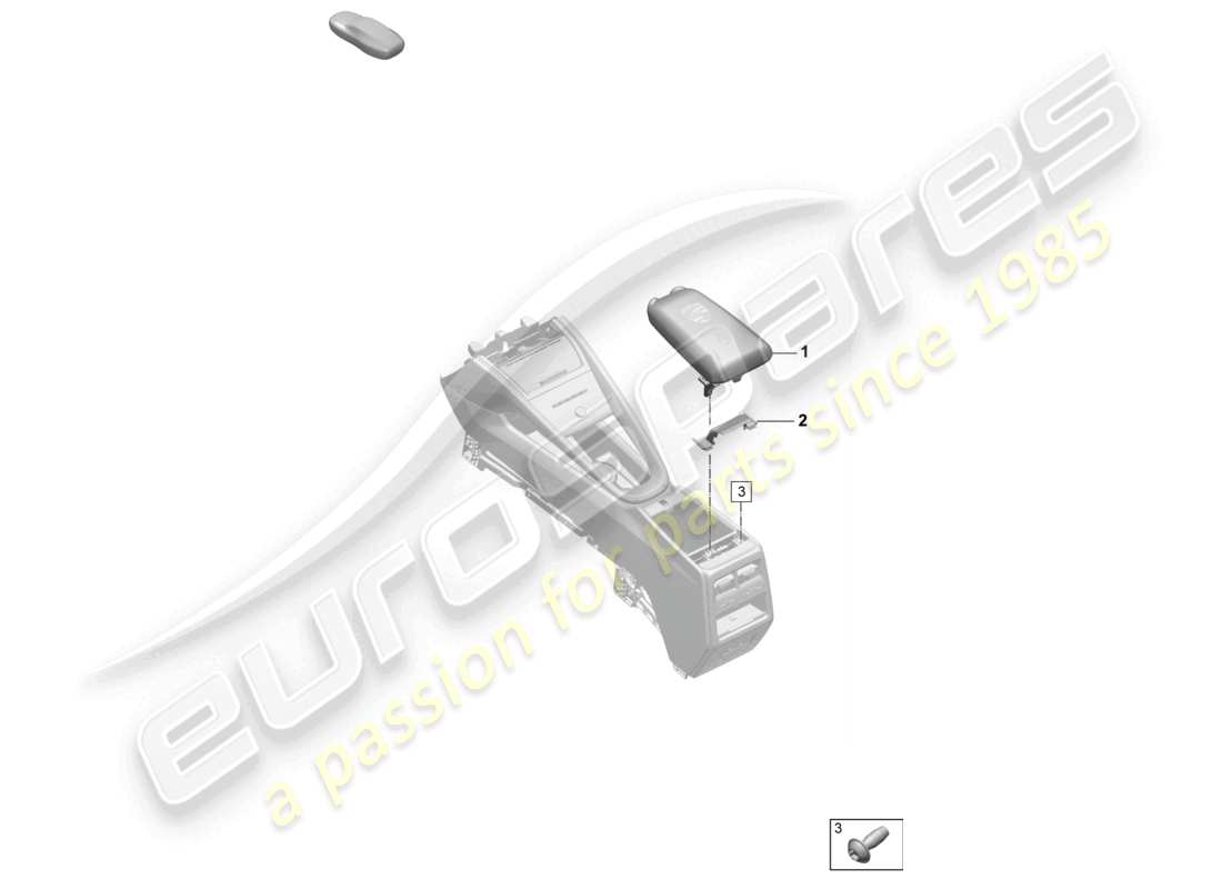 porsche 2025 (macan-e) centre console armrest porsche crest teilediagramm