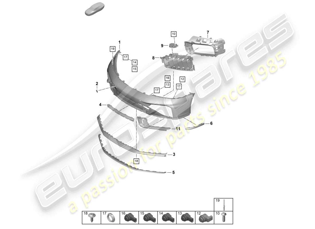 porsche 2024 (992-2) stoßstange vorne aerokit teilediagramm