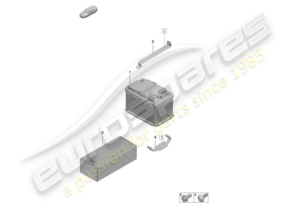 porsche 2025 (992-2 gt3/rs/st) batterie teilediagramm