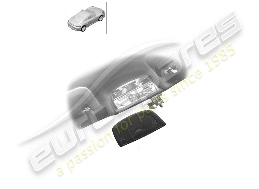 porsche 2022 (718 cayman) konsolendach coupé teilediagramm
