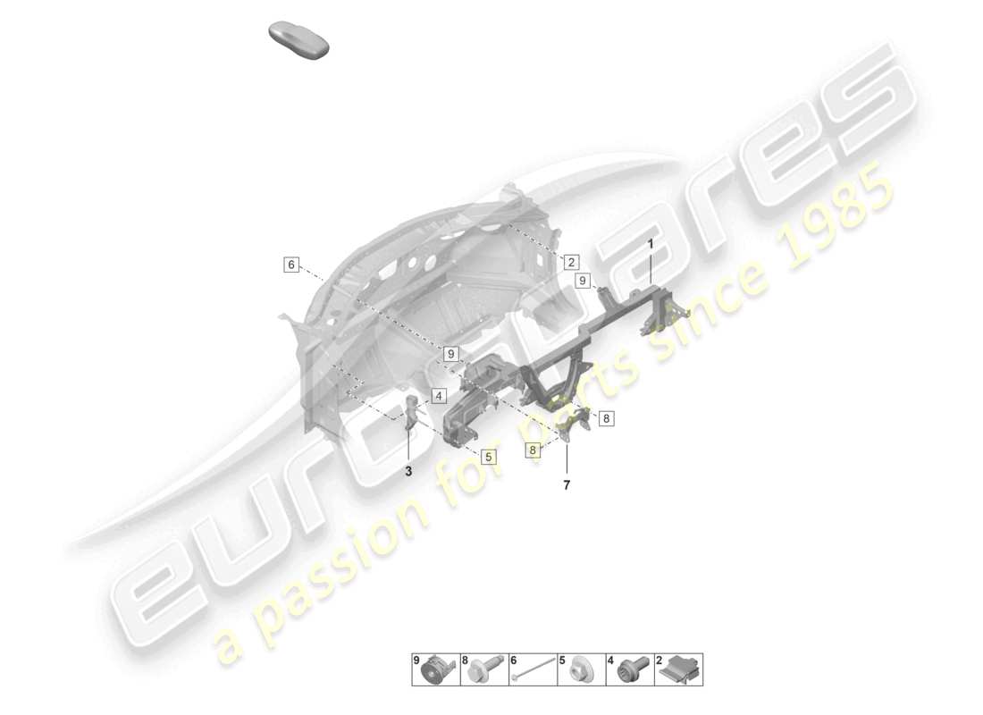 porsche 2025 (992-2 gt3/rs/st) armaturenbretthalterung ersatzteildiagramm
