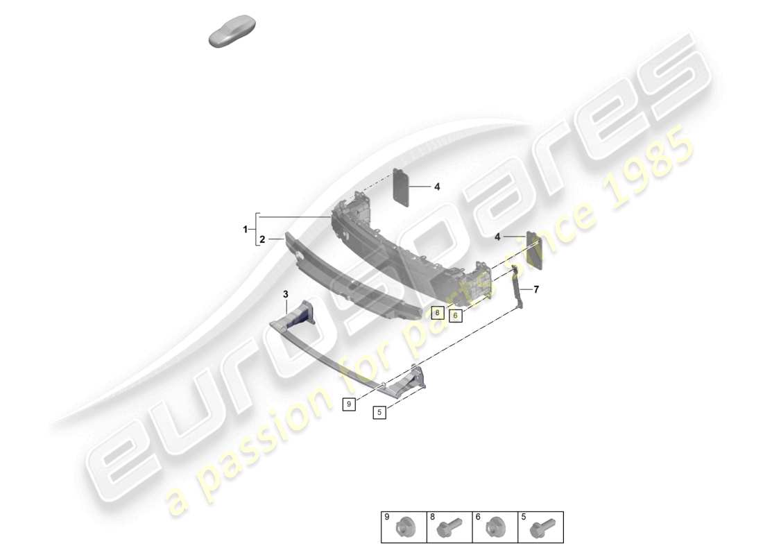porsche 2023 (992-1 turbo / s) stoßstangenträger vorne ersatzteilzeichnung