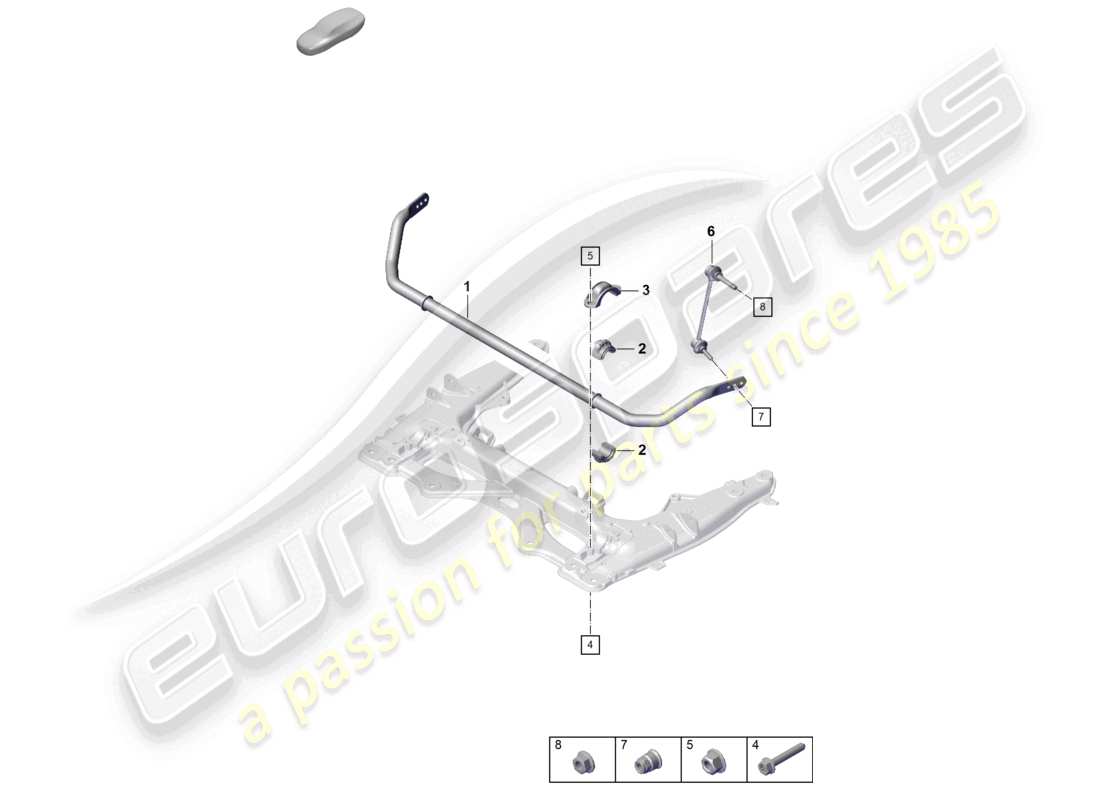 porsche 2021 (718 cayman gt4) adaptive federung vorderachse teilediagramm