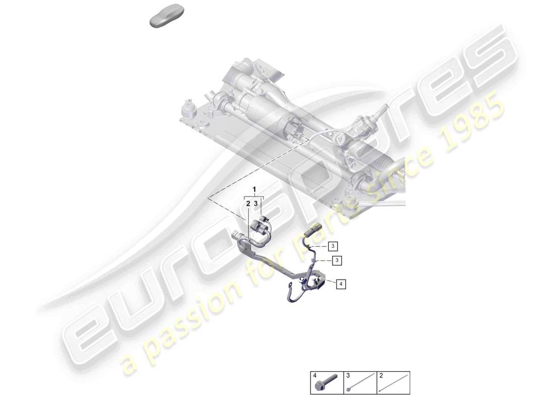 porsche 2025 (992-2 gt3) kabelsatz für elektromechanische servolenkung ersatzteildiagramm