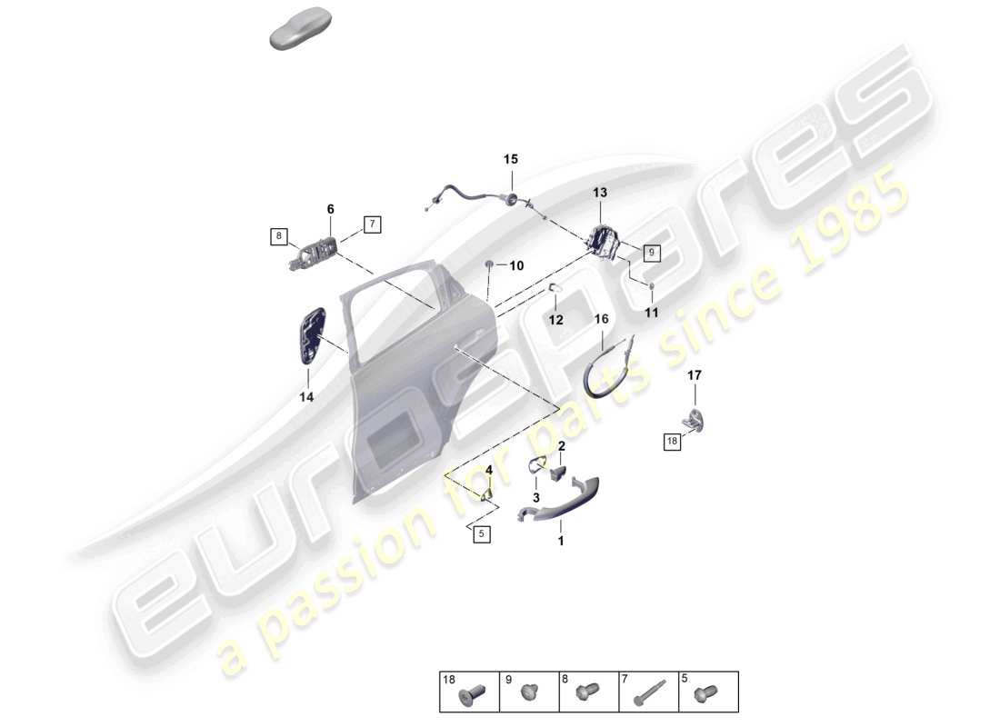 porsche 2025 (cayenne e3 pa) türgriff, außen hinten türschloss coupé teilediagramm