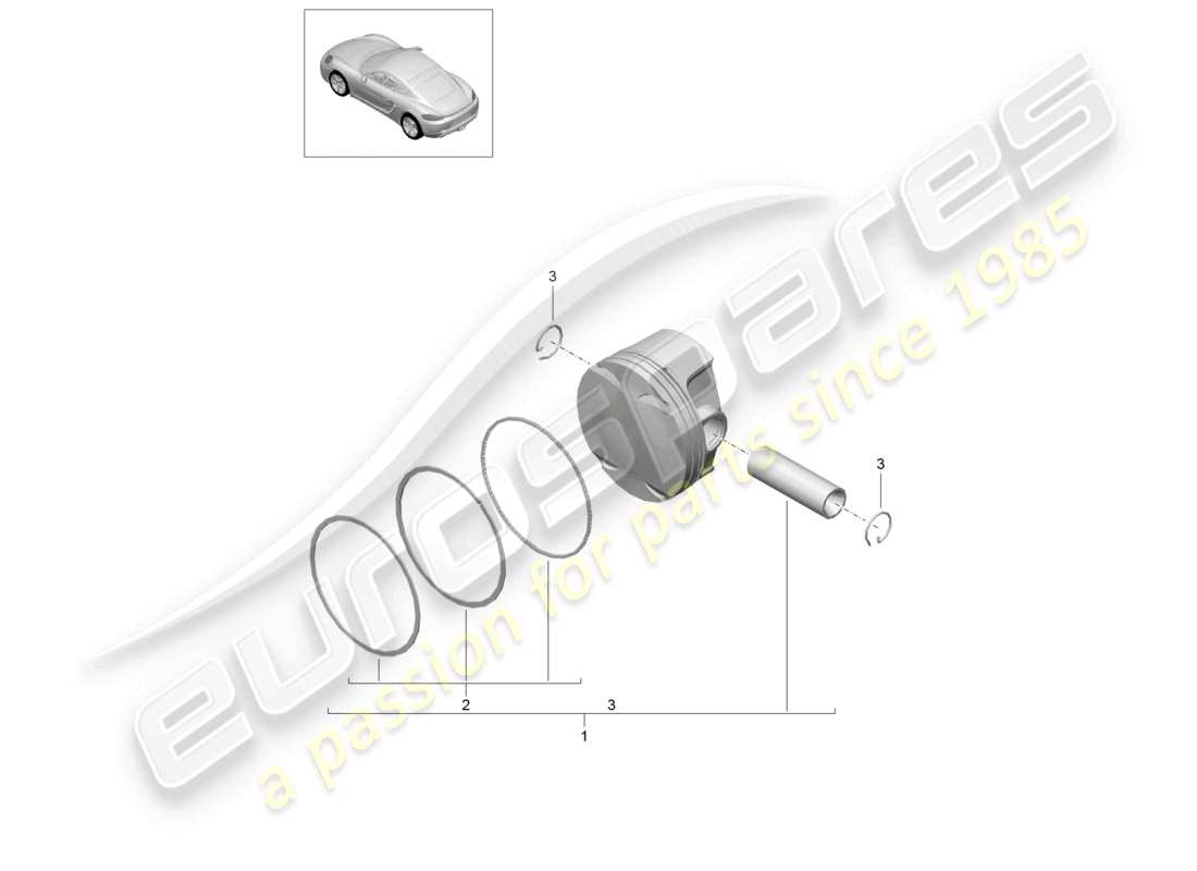 porsche 2025 (718 cayman) kolben teilediagramm