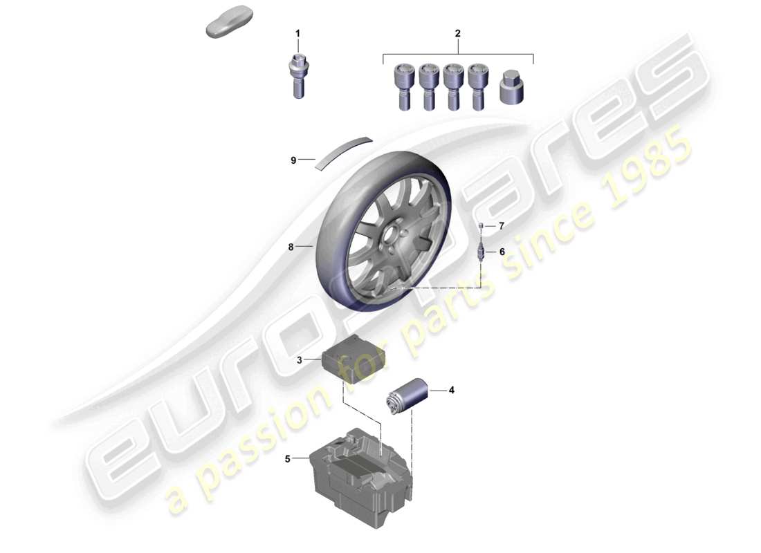 porsche 2025 (macan-e) einzelteile alufelge teilediagramm