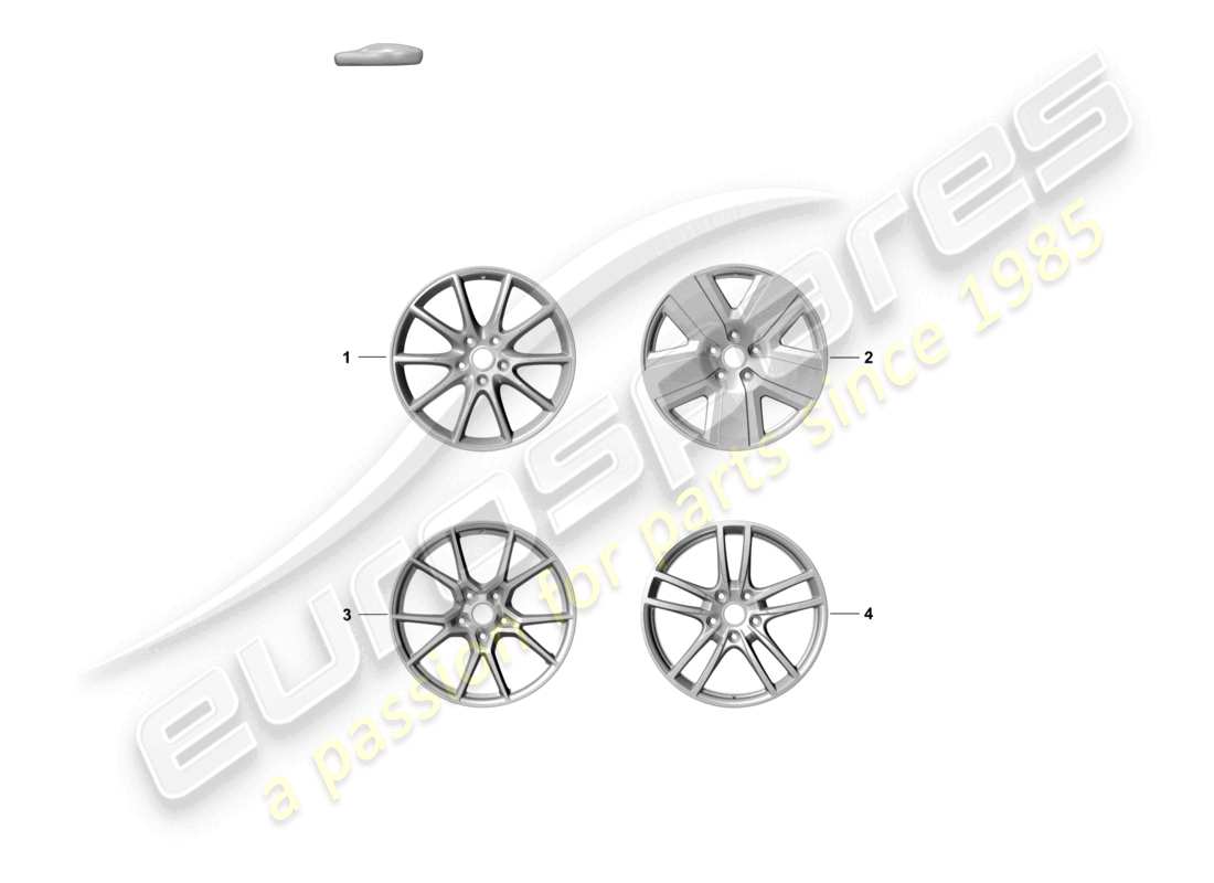 porsche 2025 (cayenne e3 pa) leichtmetallfelgen-ersatzteildiagramm