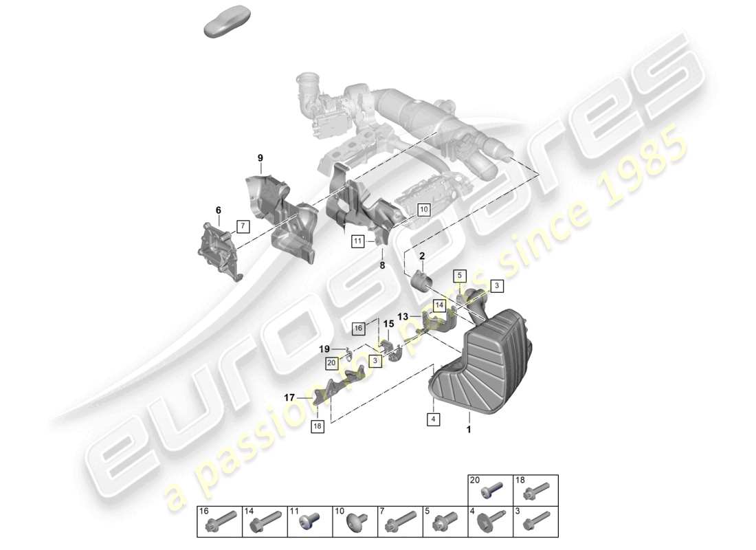 porsche 2024 (992-2) silencer-ersatzteildiagramm