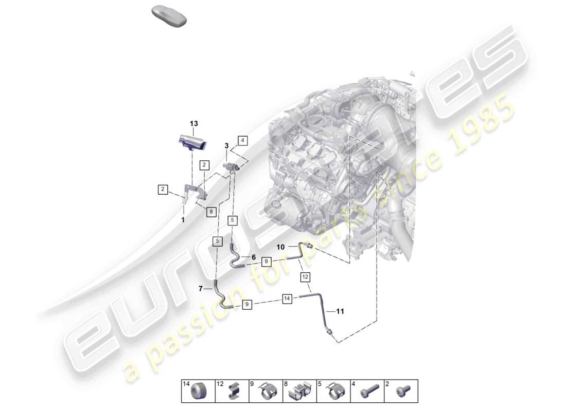 porsche 2025 (cayenne e3 pa) steuerleitung mit differenzdruckgeber teilediagramm